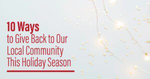 Holiday season community giving back tips text.