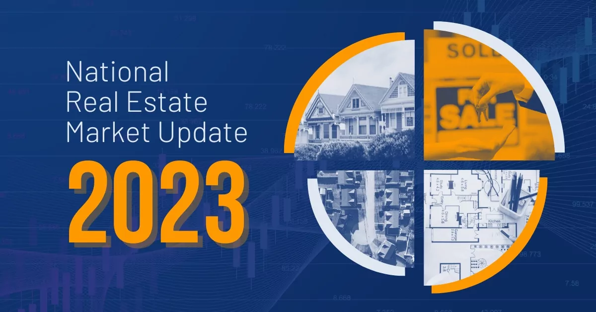 Real estate market update 2023 infographic.