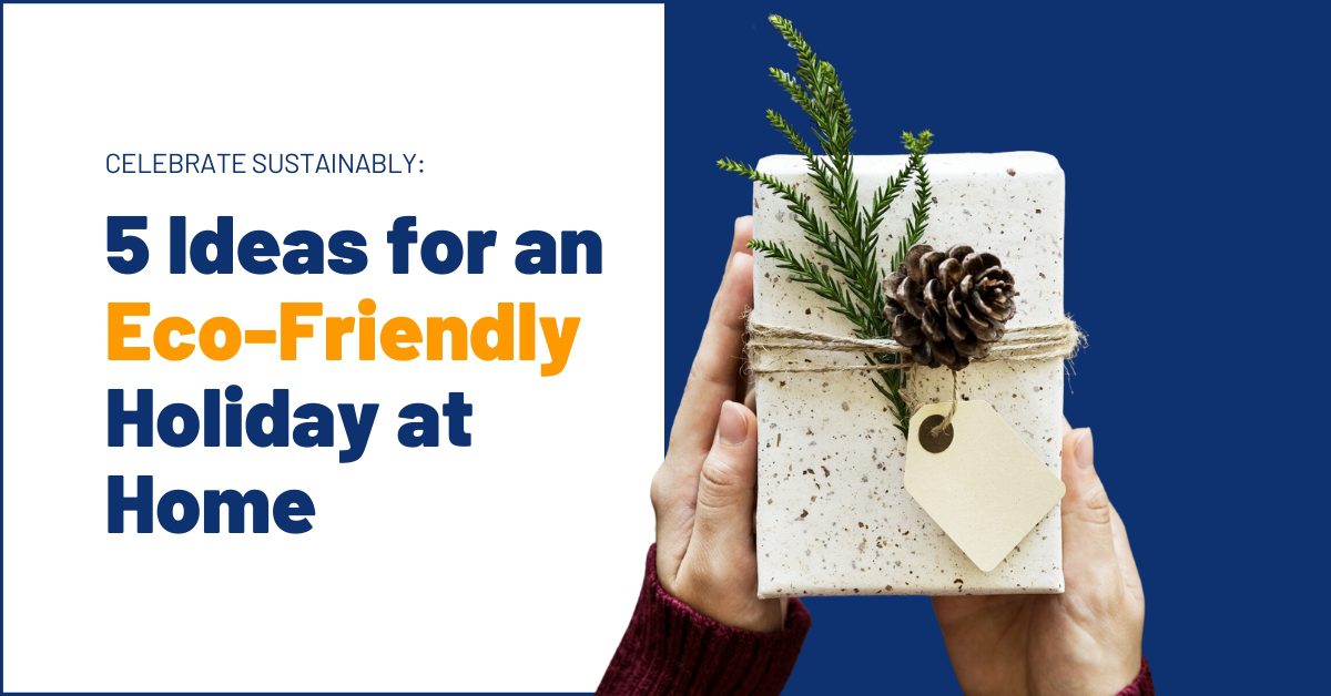 Eco-friendly holiday gift wrapping with greenery.